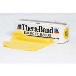 Taśma lateksowa Thera Band rolka 5,5 m- kolor żółty -opór słaby
